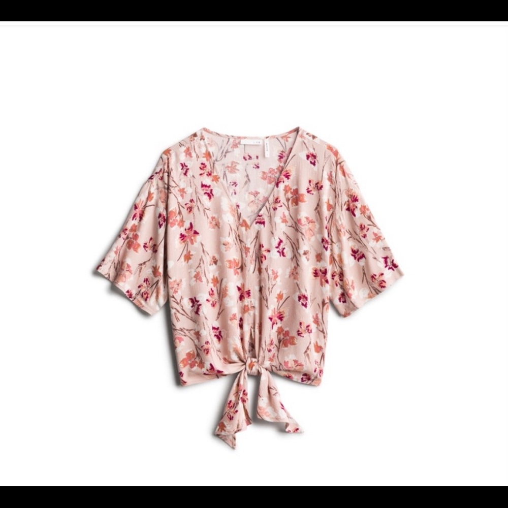 Stitch Fix LUQ Pink Floral Tie Top